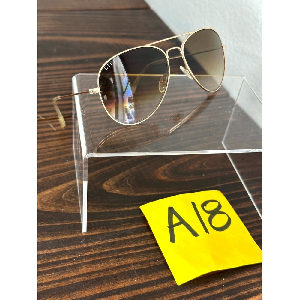 Diff Eyewear Cruz MG-BG06 Unisex Polished Arista Gold Sunglass Aviator Full Rim